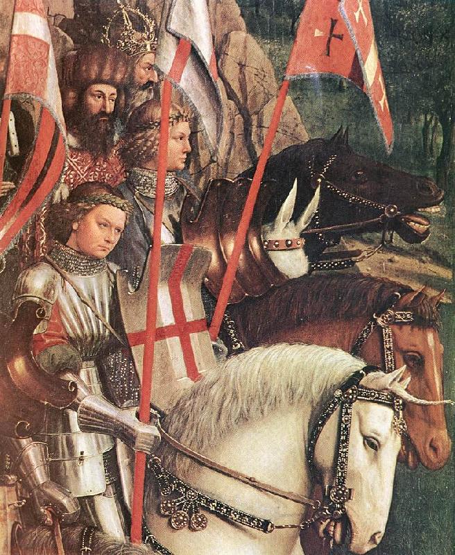 EYCK, Jan van The Soldiers of Christ (detail) oil painting image